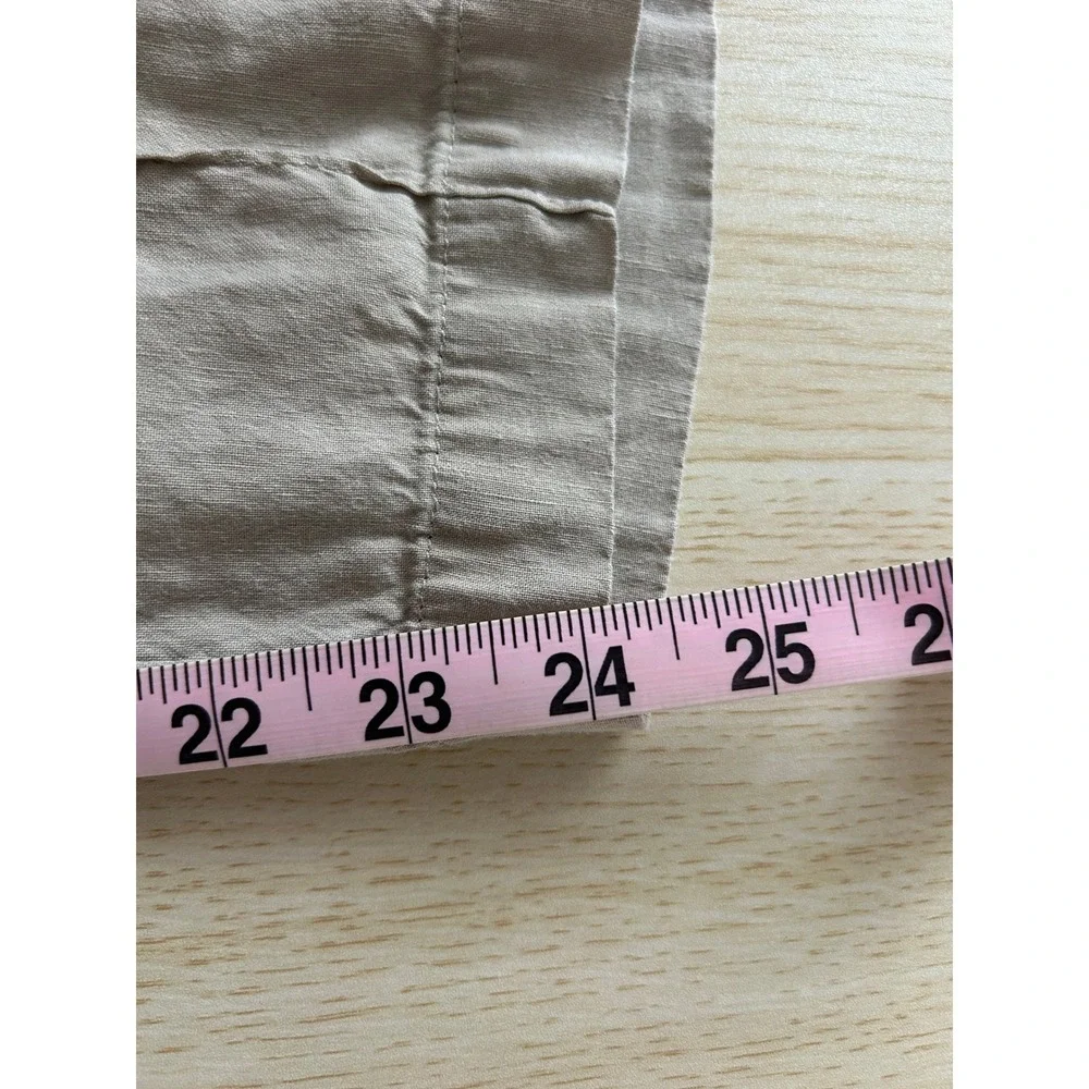 Aritzia BABATON Day Linen Blend Lounge Pants Womens L Tan Pockets jogger elastic